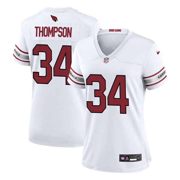 Womens Arizona Cardinals #34 Jalen Thompson Nike 2023 Road White Limited Jersey