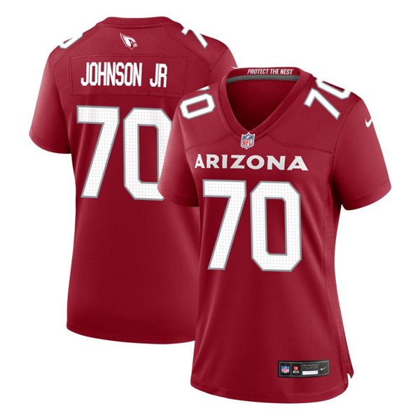 Womens Arizona Cardinals #70 Paris Johnson Jr. Nike 2023 Home Cardinal Limited Jersey