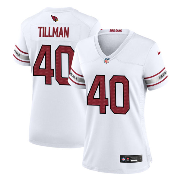 Womens Arizona Cardinals Retired Player #40 Pat Tillman Nike 2023 Road White Limited Jersey