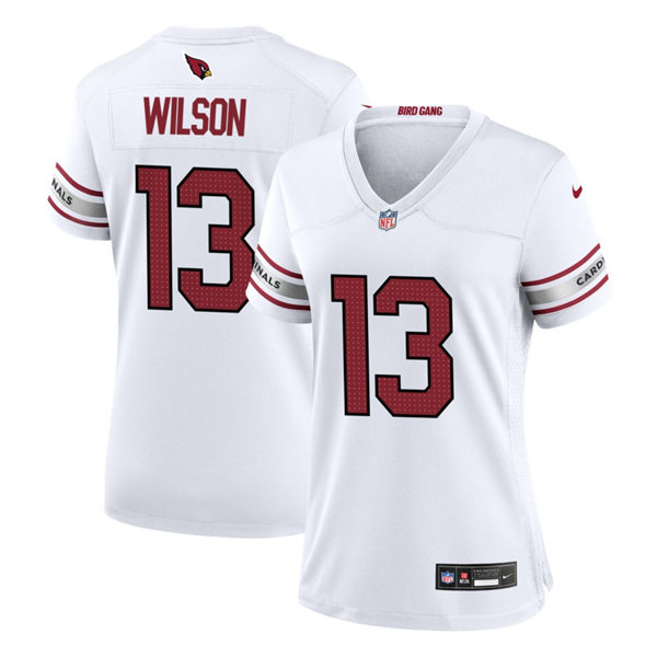 Womens Arizona Cardinals #14 Michael Wilson Nike 2023 Road White Limited Jersey