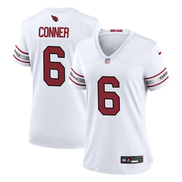 Womens Arizona Cardinals #6 James Conner  Nike 2023 Road White Limited Jersey