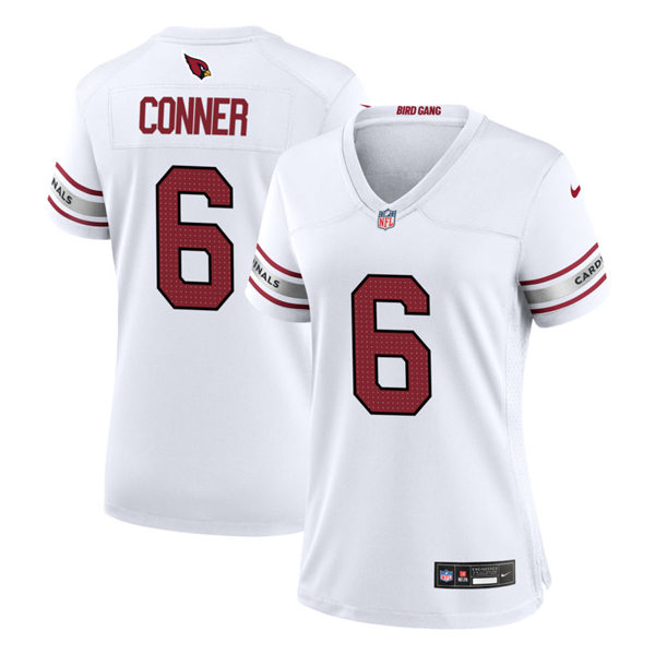 Womens Arizona Cardinals #6 James Conner  Nike 2023 Road White Limited Jersey