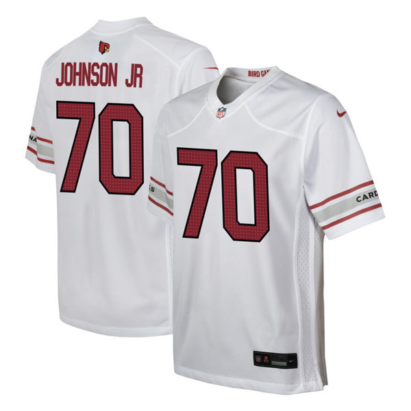 Youth Arizona Cardinals #70 Paris Johnson Jr. Nike 2023 Road White Limited Jersey