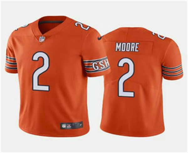 Men's Chicago Bears #2 D.J. Moore Nike Orange Alternate Untouchable Limited Jersey