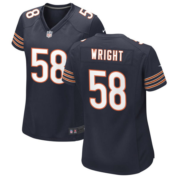 Womens Chicago Bears #58 Darnell Wright Nike Navy Limited Jersey 