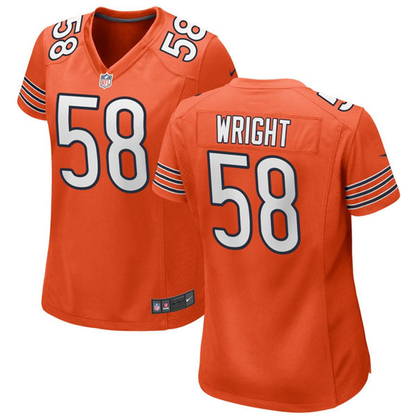 Womens Chicago Bears #58 Darnell Wright Nike Orange Alternate Limited Jersey 