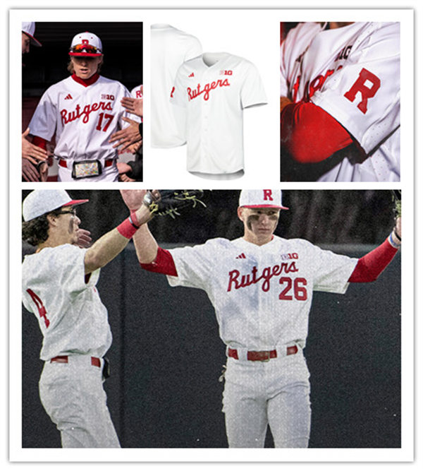 Mens Youth Rutgers Scarlet Knights Custom 2023 Home White College Baseball Game Jersey