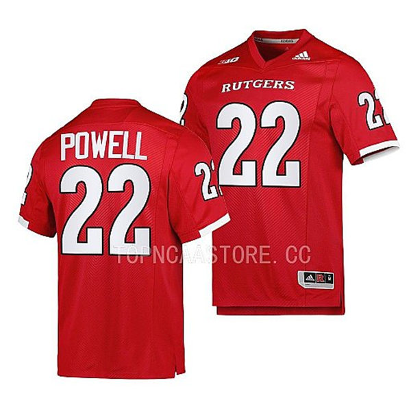 Mens Youth Rutgers Scarlet Knights #22 Tyreem Powell 2022 Scarlet Football Game Jersey