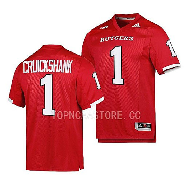 Mens Youth Rutgers Scarlet Knights #1 Aron Cruickshank 2022 Scarlet Football Game Jersey