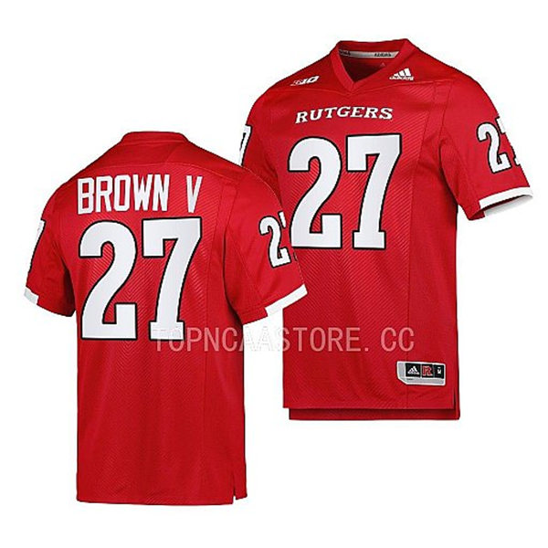 Mens Youth Rutgers Scarlet Knights #27 Samuel Brown V 2022 Scarlet Football Game Jersey