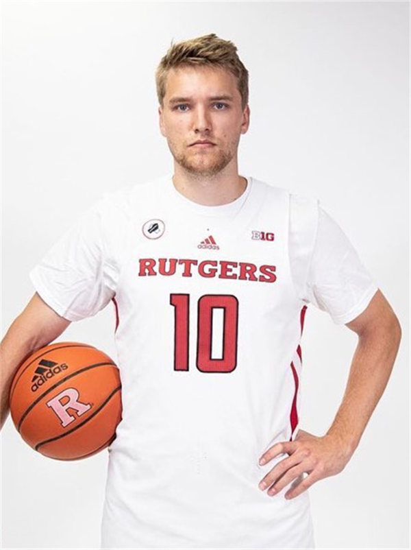 Mens Youth Rutgers Scarlet Knights #10 Cam Spencer 2022-23 White with two red stripe Basketball Game Jersey