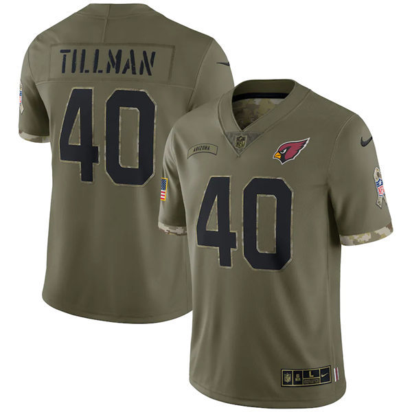 Mens Arizona Cardinals Retired Player #40 Pat Tillman Olive 2022 Salute To Service Jersey