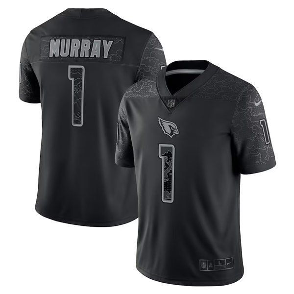 Men's Arizona Cardinals #1 Kyler Murray Black Reflective Limited Jersey