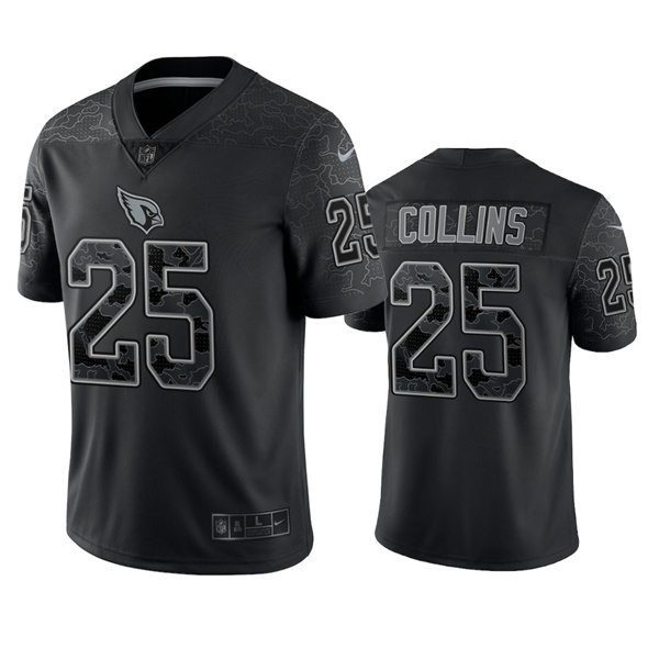 Men's Arizona Cardinals #25 Zaven Collins Black Reflective Limited Jersey