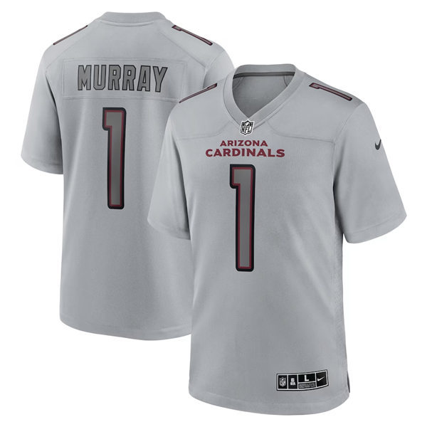 Men's Arizona Cardinals #1 Kyler Murray Gray Atmosphere Fashion Game Jersey