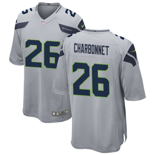 Men's Seattle Seahawks #26 Zach Charbonnet Nike Gray Alternate Vapor Limited Jersey