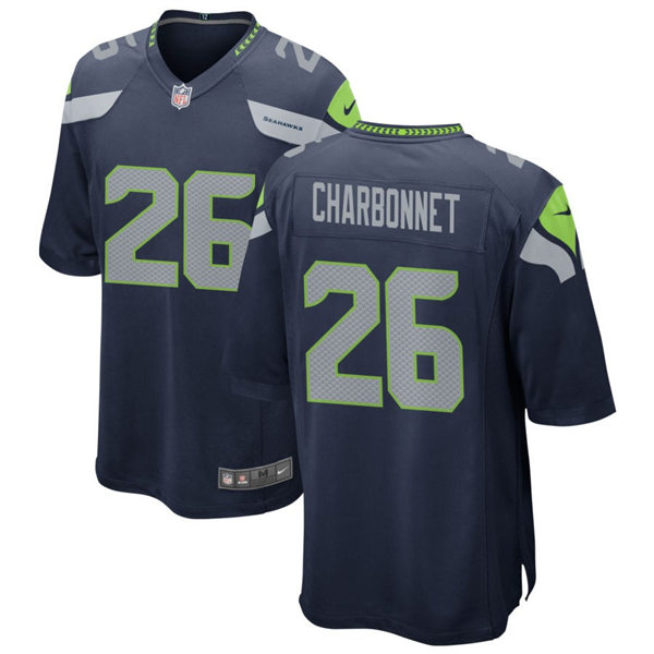 Men's Seattle Seahawks #26 Zach Charbonnet Nike Navy Team Color Vapor Limited Jersey