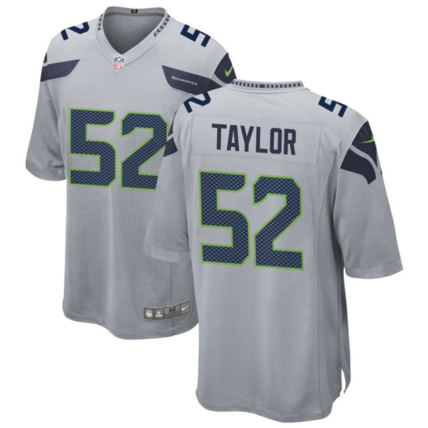 Men's Seattle Seahawks #52 Darrell Taylor 2023 Nike Gray Alternate Vapor Limited Jersey
