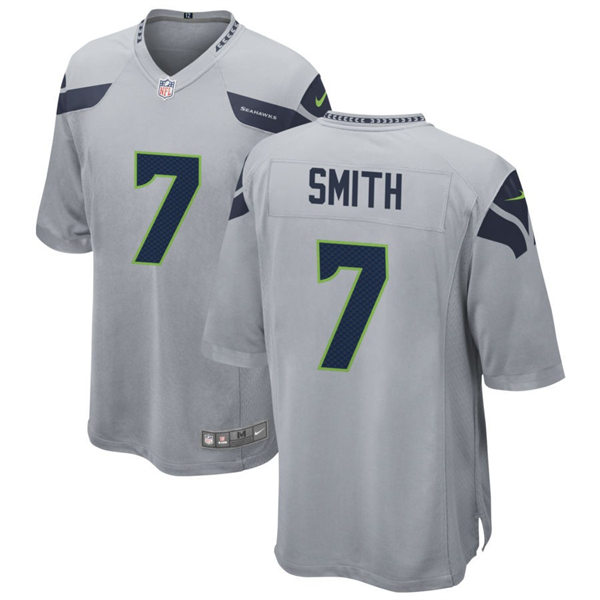Men's Seattle Seahawks #7 Geno Smith Nike Gray Alternate Vapor Limited Jersey