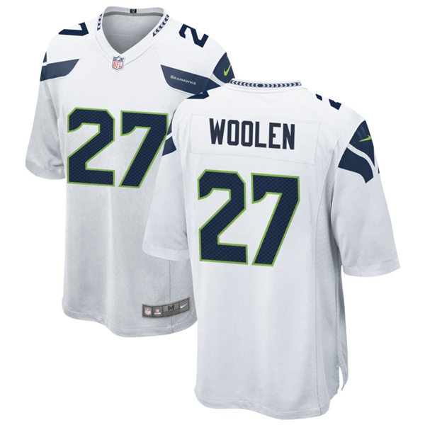 Men's Seattle Seahawks #27 Tariq Woolen Nike White Vapor Limited Jersey
