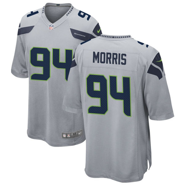 Men's Seattle Seahawks #94 Mike Morris Nike Gray Alternate Vapor Limited Jersey