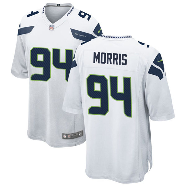 Men's Seattle Seahawks #94 Mike Morris Nike White Vapor Limited Jersey