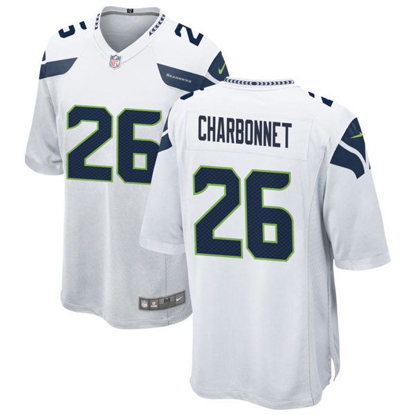 Men's Seattle Seahawks #26 Zach Charbonnet Nike White Vapor Limited Jersey