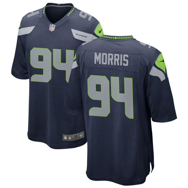 Men's Seattle Seahawks #94 Mike Morris Nike Navy Team Color Vapor Limited Jersey