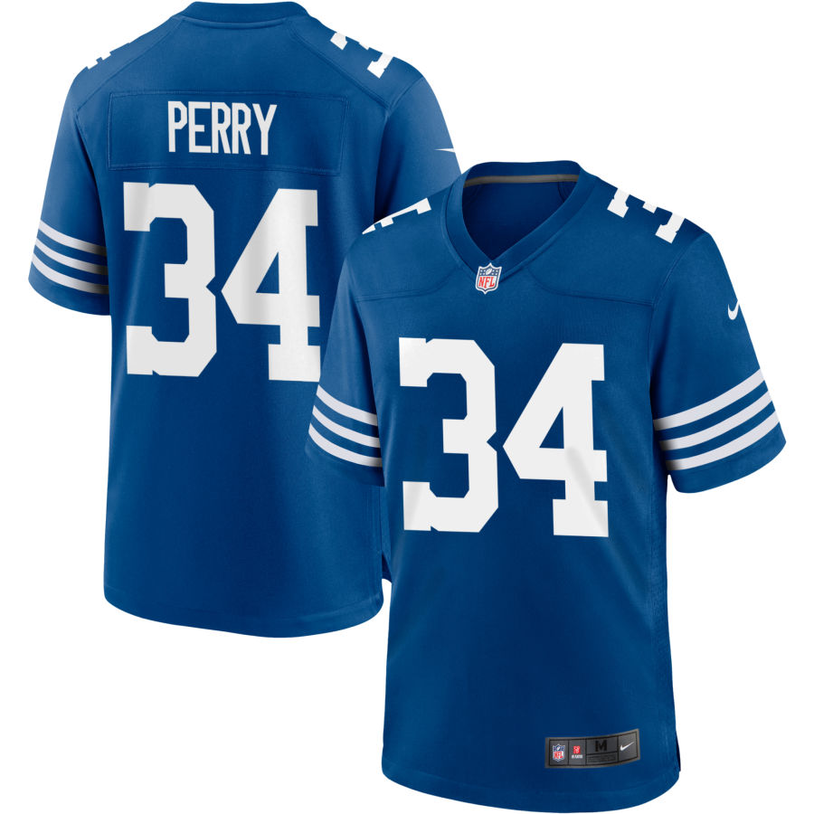 Mens Indianapolis Colts #34 Joe Perry Nike Royal Alternate Retro Vapor Limited Jersey