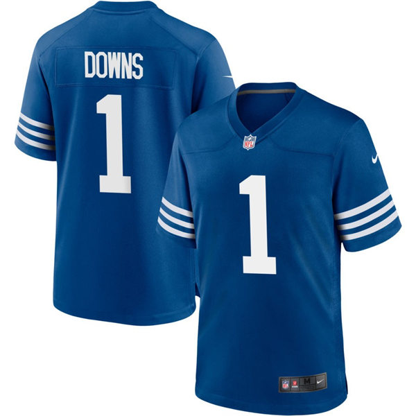 Mens Indianapolis Colts #1 Josh Downs Nike Royal Alternate Retro Vapor Limited Jersey