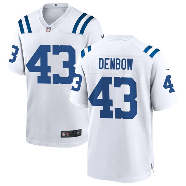 Mens Indianapolis Colts #43 Trevor Denbow Nike White Vapor Limited Jersey