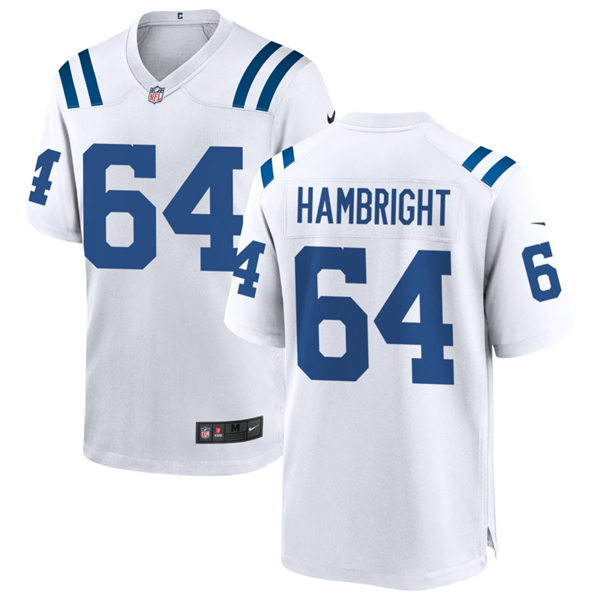 Mens Indianapolis Colts #64 Arlington Hambright Nike White Vapor Limited Jersey