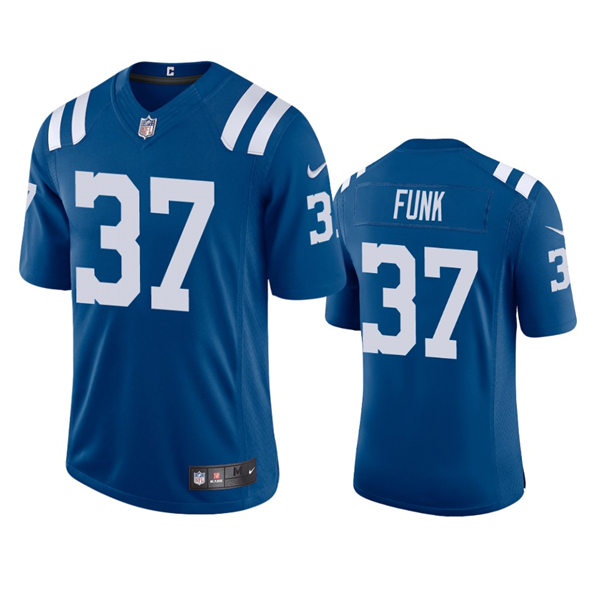 Mens Indianapolis Colts #37 Jake Funk  Nike Royal Vapor Limited Player Jersey