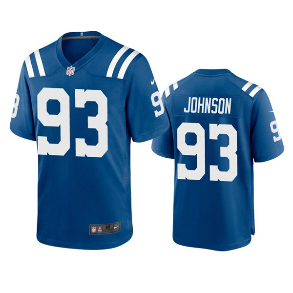 Mens Indianapolis Colts #93 Eric Johnson Nike Royal Vapor Limited Player Jersey