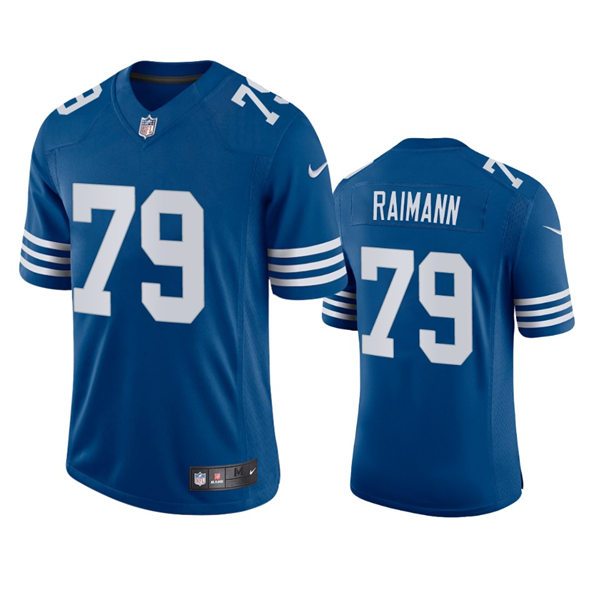 Mens Indianapolis Colts #79 Bernhard Raimann Nike Royal Alternate Retro Vapor Limited Jersey