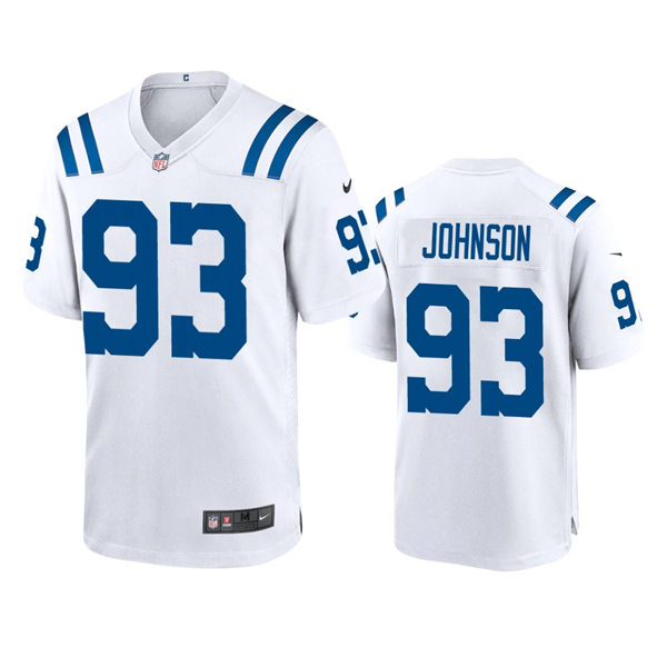Mens Indianapolis Colts #93 Eric Johnson Nike White Vapor Limited Jersey