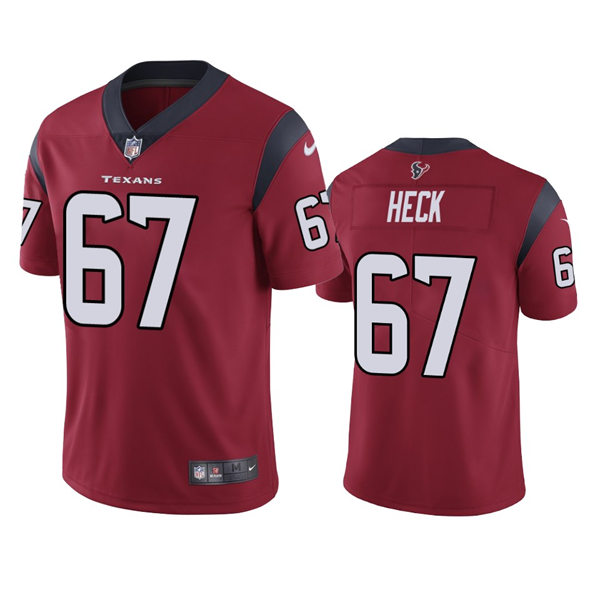 Men's Houston Texans #67 Charlie Heck Nike Red Alternate Vapor Limited Player Jersey