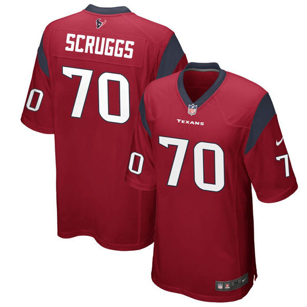 Men's Houston Texans #70 Juice Scruggs Nike Red Alternate Vapor Limited Player Jersey