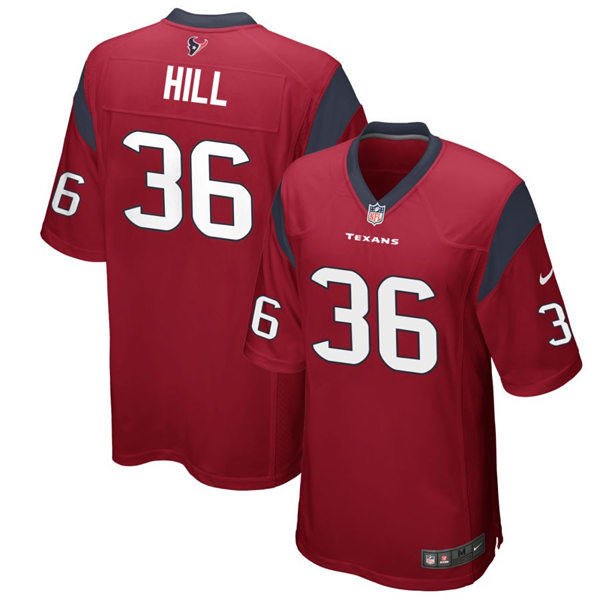 Men's Houston Texans #36 Brandon Hill Nike Red Alternate Vapor Limited Player Jersey