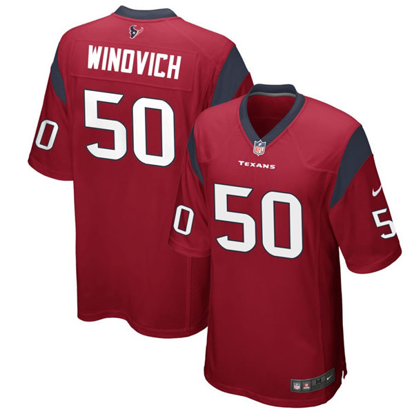 Men's Houston Texans #50 Chase Winovich Nike Red Alternate Vapor Limited Player Jersey