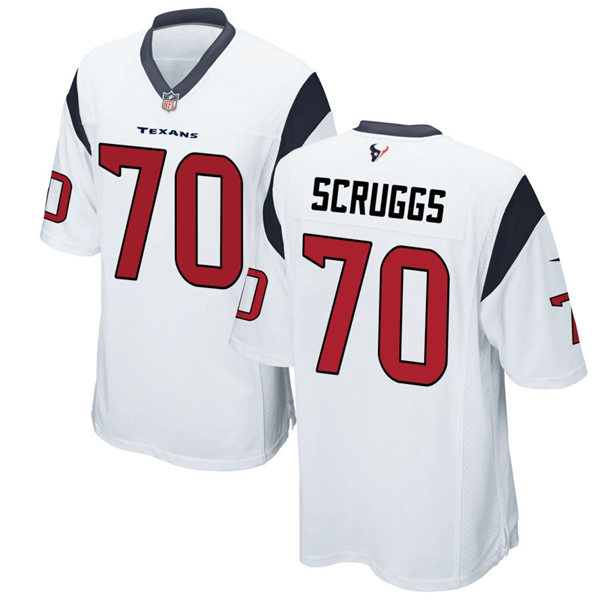 Men's Houston Texans #70 Juice Scruggs Nike White Vapor Limited Player Jersey