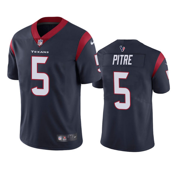 Men's Houston Texans #5 Jalen Pitre Nike Navy Vapor Limited Player Jersey