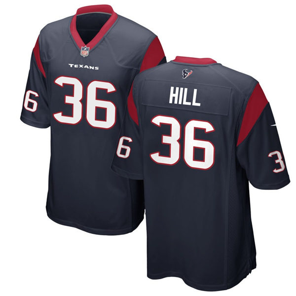 Men's Houston Texans #36 Brandon Hill Nike Navy Vapor Limited Player Jersey