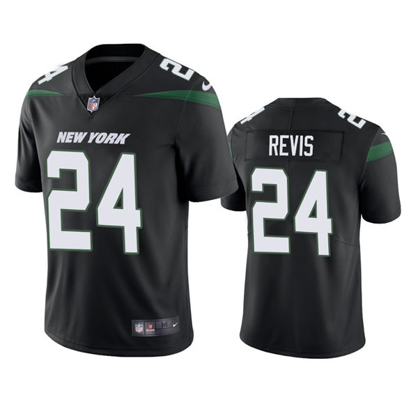 Men's New York Jets Retired Player #24 Darrelle Revis Nike Stealth Black Alternate Limited Jersey