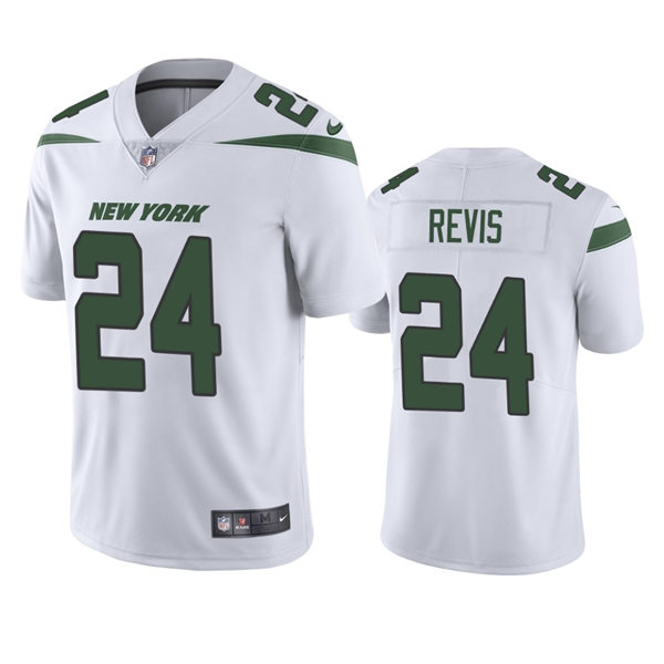 Men's New York Jets Retired Player #24 Darrelle Revis Nike White Vapor Limited Jersey