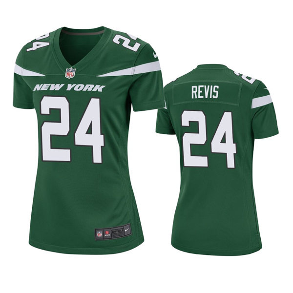 Women's New York Jets Retired Player #24 Darrelle Revis Nike Gotham Green Limited Jersey