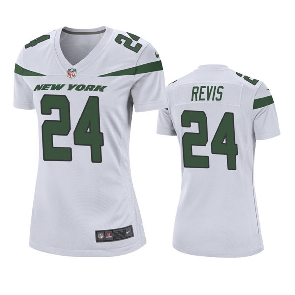 Women's New York Jets Retired Player #24 Darrelle Revis Nike White Limited Jersey