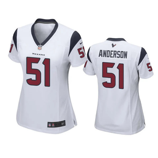 Womens Houston Texans #51 Will Anderson Jr. Nike White Limited Jersey 