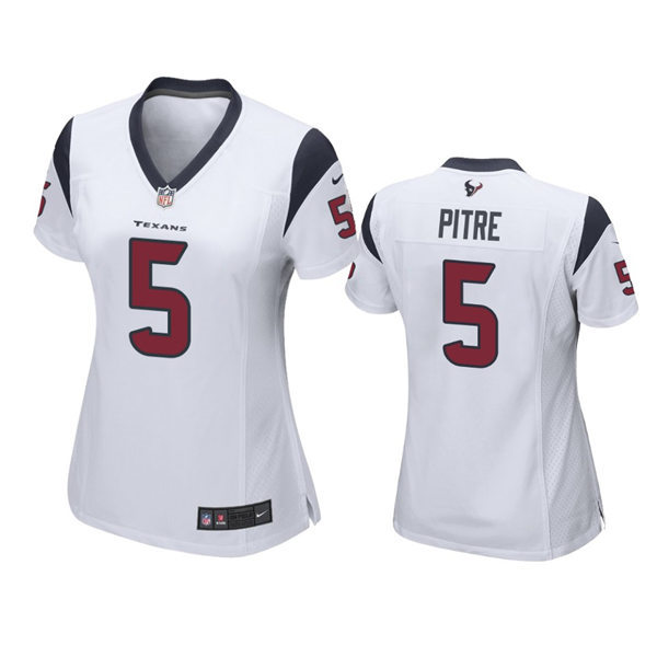 Women's Houston Texans #5 Jalen Pitre Nike White Limited Jersey 