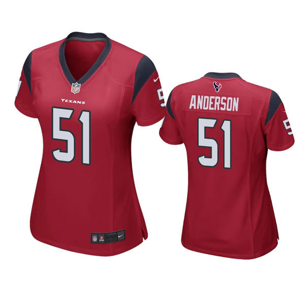 Womens Houston Texans #51 Will Anderson Jr. Nike Red Alternate Limited Jersey 